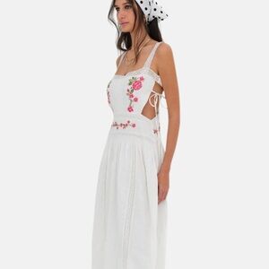 For Love and Lemons White Floral Embroidered Dress